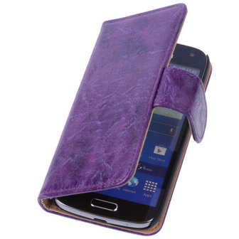 Bestcases Vintage Lila Book Cover Hoesje voor Samsung Galaxy S4 Mini i9190