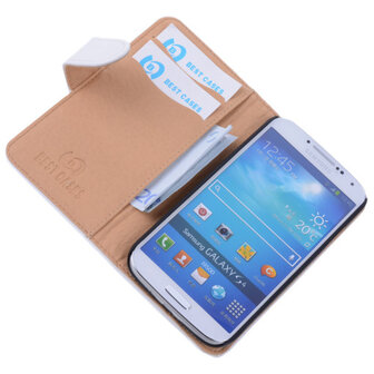 Bestcases Vintage Creme Book Cover Hoesje voor Samsung Galaxy S4 i9500