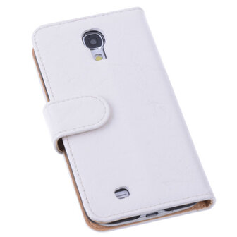 Bestcases Vintage Creme Book Cover Hoesje voor Samsung Galaxy S4 i9500