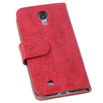 Bestcases Vintage Rood Book Cover Hoesje voor Samsung Galaxy S4 i9500