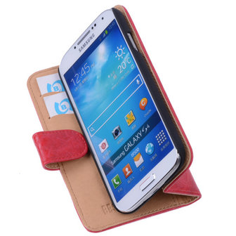 Bestcases Vintage Rood Book Cover Hoesje voor Samsung Galaxy S4 i9500