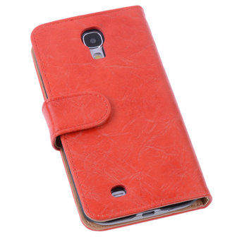 Bestcases Vintage Oranje Book Cover Hoesje voor Samsung Galaxy S4 i9500