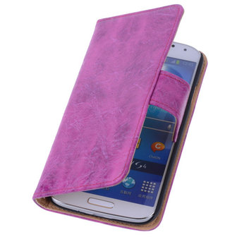 Bestcases Vintage Pink Book Cover Hoesje voor Samsung Galaxy S4 i9500