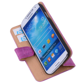 Bestcases Vintage Pink Book Cover Hoesje voor Samsung Galaxy S4 i9500