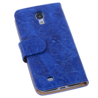 Bestcases Vintage Blauw Book Cover Hoesje voor Samsung Galaxy S4 i9500