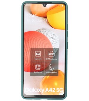 2.0mm Dikke Fashion Backcover Telefoonhoesje voor Samsung Galaxy A42 5G - Donker Groen