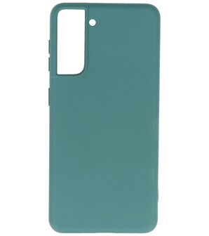 2.0mm Dikke Fashion Backcover Telefoonhoesje voor Samsung Galaxy S21 - Donker Groen