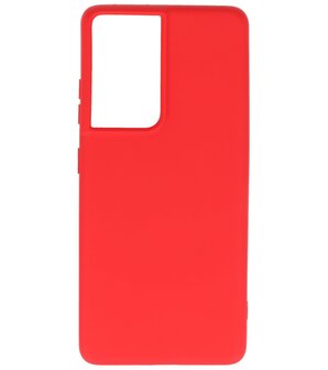 2.0mm Dikke Fashion Backcover Telefoonhoesje voor Samsung Galaxy S21 Ultra - Rood