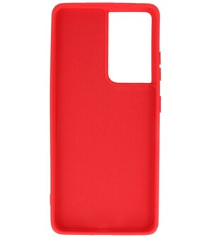 2.0mm Dikke Fashion Backcover Telefoonhoesje voor Samsung Galaxy S21 Ultra - Rood