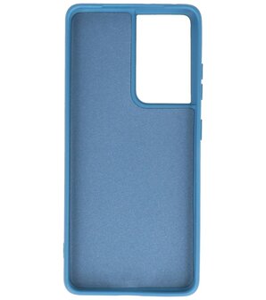 2.0mm Dikke Fashion Backcover Telefoonhoesje voor Samsung Galaxy S21 Ultra - Navy