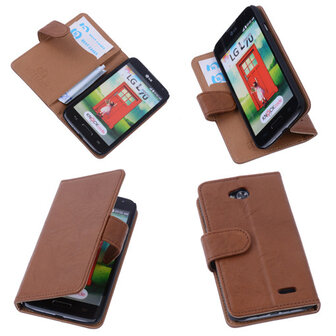 BestCases Bruin Luxe Echt Lederen Booktype Hoesje LG L70