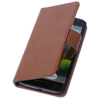 BestCases Bruin Luxe Echt Lederen Booktype Hoesje voor LG L70