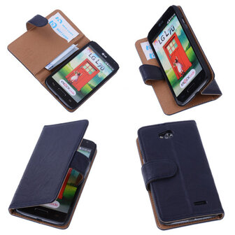 BestCases Navy Blue Luxe Echt Lederen Booktype Hoesje LG L70