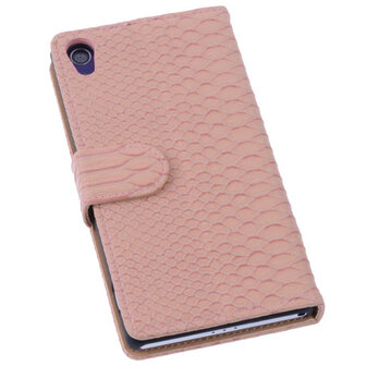 Bestcases Slang Pink Hoesje voor Sony Xperia Z2 Bookcase Cover