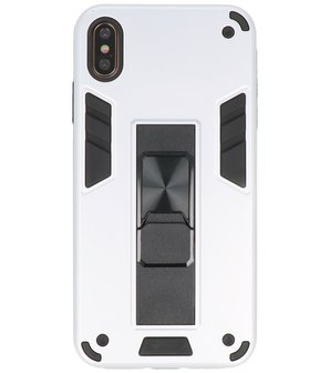 Tough Armor Hardcase Met Standfunctie Hoesje voor iPhone Xs - Zilver