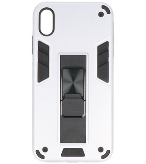 Tough Armor Hardcase Met Standfunctie Hoesje voor iPhone Xs Max - Zilver