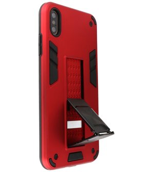 Tough Armor Hardcase Met Standfunctie Hoesje voor iPhone Xs Max - Rood