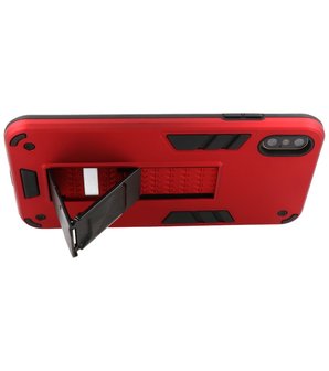 Tough Armor Hardcase Met Standfunctie Hoesje voor iPhone Xs Max - Rood