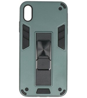 Tough Armor Hardcase Met Standfunctie Hoesje voor iPhone Xs Max - Donker Groen