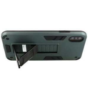 Tough Armor Hardcase Met Standfunctie Hoesje voor iPhone Xs Max - Donker Groen