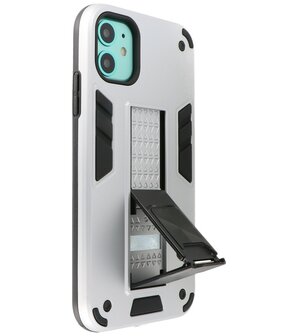 Tough Armor Hardcase Met Standfunctie Hoesje voor iPhone 11 - Zilver
