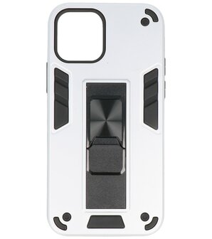 Tough Armor Hardcase Met Standfunctie Hoesje voor iPhone 12 - 12 Pro - Zilver