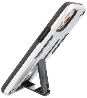 Tough Armor Hardcase Met Standfunctie Hoesje voor iPhone 12 - 12 Pro - Zilver