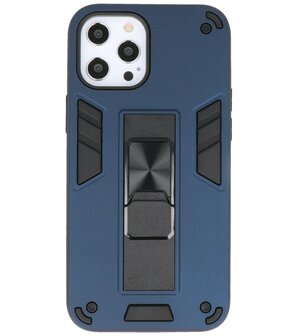 Tough Armor Hardcase Met Standfunctie Hoesje voor iPhone 12 - 12 Pro - Navy