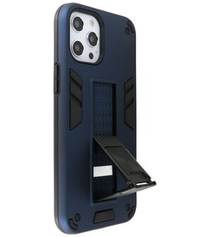 Tough Armor Hardcase Met Standfunctie Hoesje voor iPhone 12 - 12 Pro - Navy