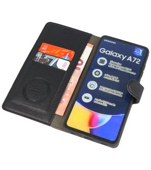 Book Case Pasjeshouder Telefoonhoesje voor Samsung Galaxy A72 / A72&nbsp;5G - Zwart