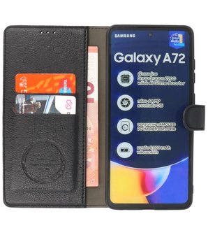 Book Case Pasjeshouder Telefoonhoesje voor Samsung Galaxy A72 / A72&nbsp;5G - Zwart