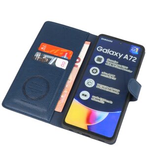 Book Case Pasjeshouder Telefoonhoesje voor Samsung Galaxy A72 / A72&nbsp;5G - Navy