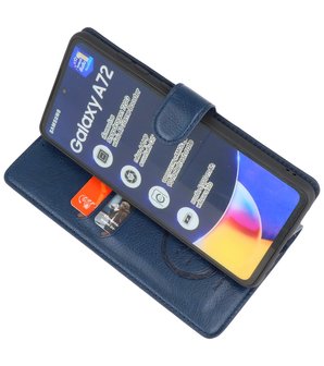 Book Case Pasjeshouder Telefoonhoesje voor Samsung Galaxy A72 / A72&nbsp;5G - Navy