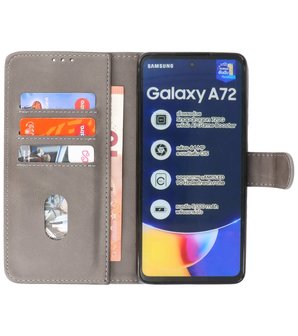 Booktype Wallet Case Telefoonhoesje voor Samsung Galaxy A72 5G - Grijs