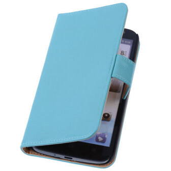 PU Leder Turquoise Hoesje voor Huawei Ascend G730 Book/Wallet Case/Cover