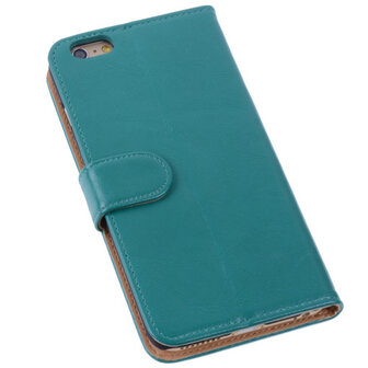 PU Leder Groen iPhone 6 Plus Book/Wallet Case/Cover