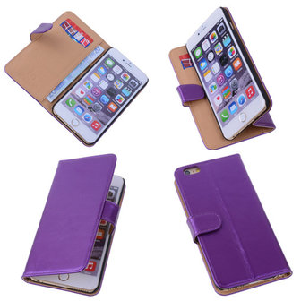 PU Leder Lila iPhone 6 Plus Book/Wallet Case/Cover Hoesje