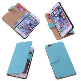 PU Leder Turquoise iPhone 6 Plus Book/Wallet Case/Cover Hoesje
