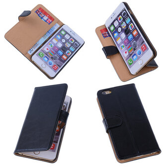 PU Leder Zwart iPhone 6 Plus Book/Wallet Case/Cover Hoesje