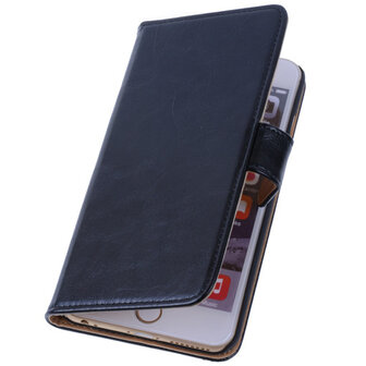 PU Leder Zwart iPhone 6 Plus Book/Wallet Case/Cover