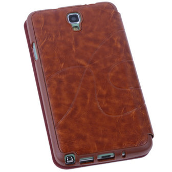 Bruin TPU Book Case Flip Cover Motief Hoesje voor Samsung Galaxy Note 3 Neo
