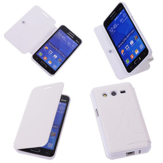 Bestcases Wit TPU Book Case Flip Cover Motief Samsung Galaxy Core 2