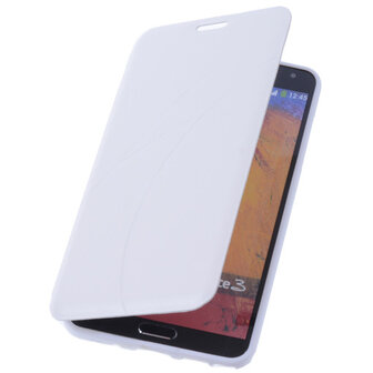 Bestcases Wit TPU Book Case Flip Cover Motief Hoesje voor Samsung Galaxy Note 3