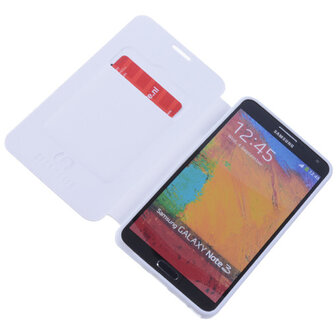 Bestcases Wit TPU Book Case Flip Cover Motief Hoesje voor Samsung Galaxy Note 3