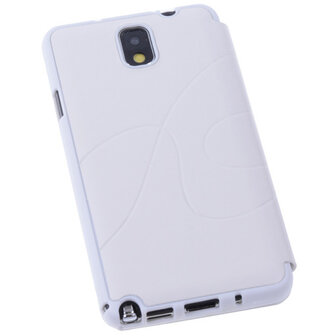 Bestcases Wit TPU Book Case Flip Cover Motief Hoesje voor Samsung Galaxy Note 3