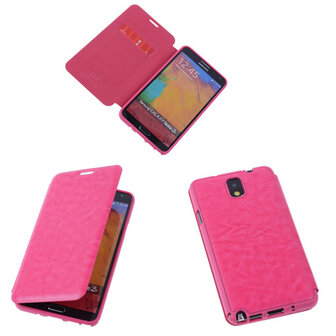 Bestcases Pink TPU Book Case Flip Cover Motief Samsung Galaxy Note 3