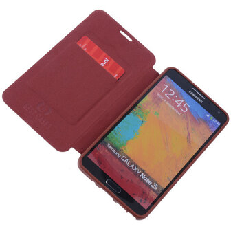 Bestcases Bruin TPU Book Case Flip Cover Motief Hoesje voor Samsung Galaxy Note 3