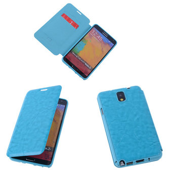 Bestcases Turquoise TPU Book Case Flip Cover Motief Samsung Galaxy Note 3