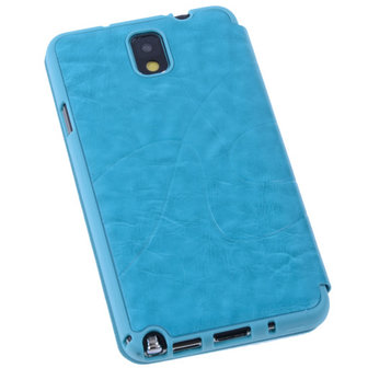 Turquoise TPU Book Case Flip Cover Motief Hoesje voor Samsung Galaxy Note 3