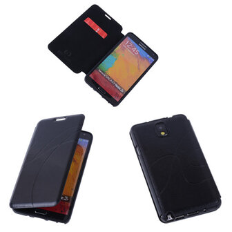 Bestcases Zwart TPU Book Case Flip Cover Motief Samsung Galaxy Note 3